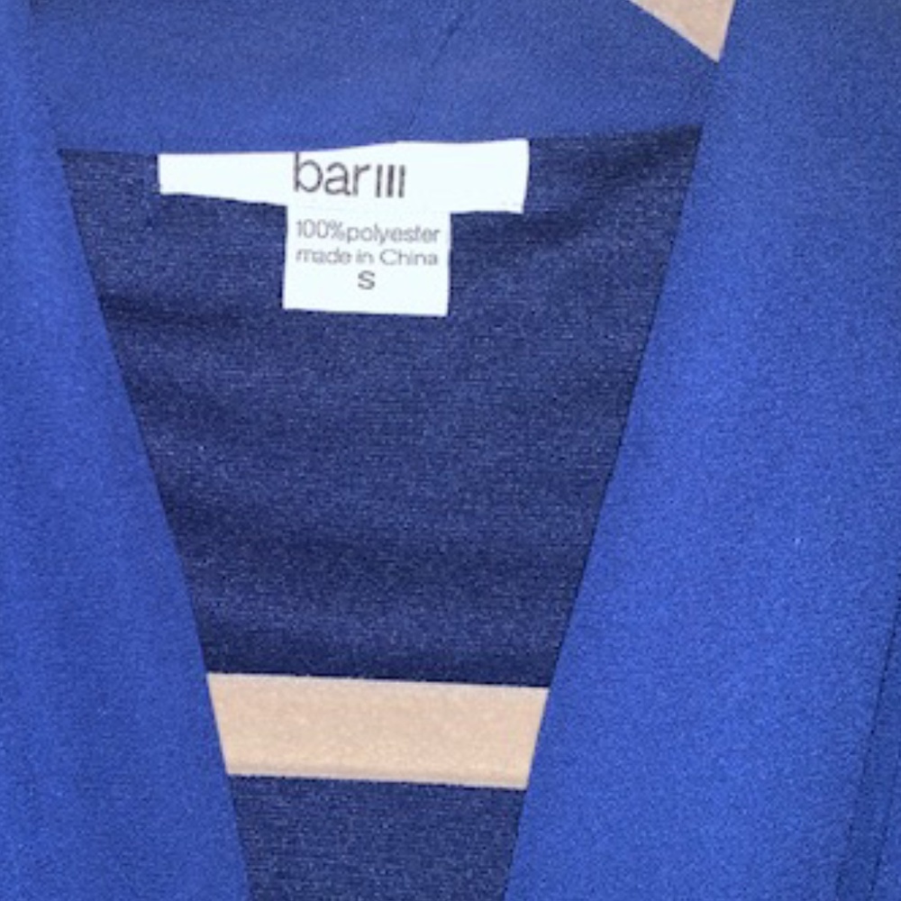 Bar lll Blue short Dress, pockets; small, empire waist, macys dress - Picture 2 of 4